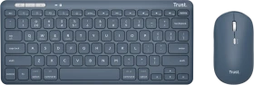 Trust Lyra Multi-Device Wireless Keyboard & Mouse Set, blau, USB/Bluetooth, DE