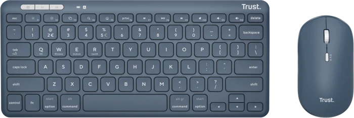 Trust Lyra Multi-Device Wireless Keyboard & Mouse Set, blau, USB/Bluetooth, DE
