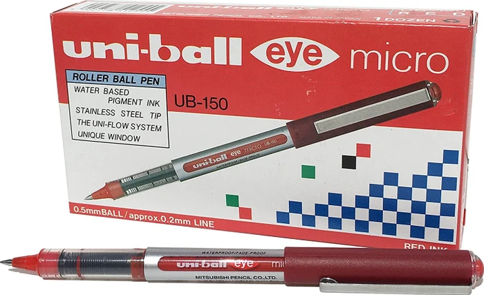 Uni Kugelschreiber SigNo UM120 – Rot, 0,7 Mm Strich | Tintenroller Für Glattes Schreiben