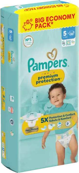 Pampers Premium Protection Gr.5 Einwegwindel, 11-16kg, 50 Stück