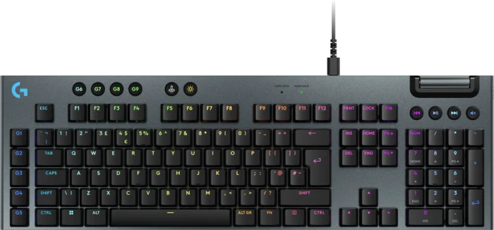 Logitech G915 X, schwarz, LEDs RGB, GL LINEAR, USB, UK