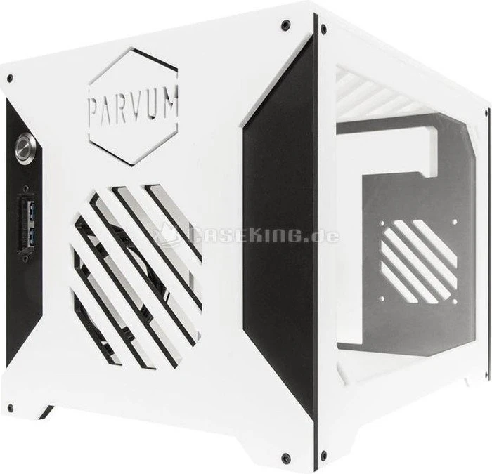Parvum Systems X1.0 weiß/schwarz, Acrylfenster, Mini-ITX