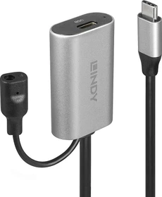 Lindy USB 3.0 aktives Verlängerungskabel, USB-C [Stecker] auf USB-C [Buchse], 5m (43271)