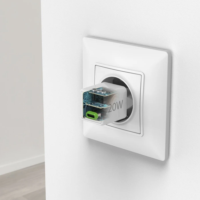 Hama Schnellladegerät USB-C Super-Mini-Charger PD 20 W weiß