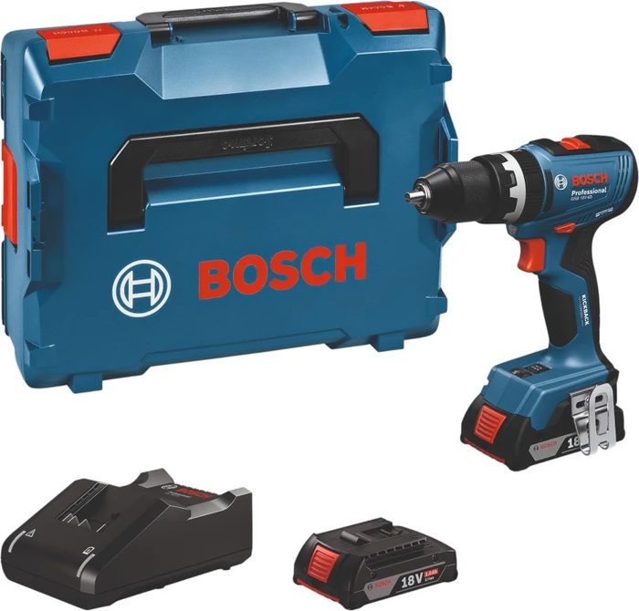 Bosch Professional GSB 18V-65 Akku-Schlagbohrschrauber inkl. Koffer + 2 Akkus 2.0Ah