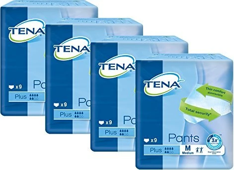 Tena Pants Plus Schutzhose Größe M, 36 Stück (4x 9 Stück)
