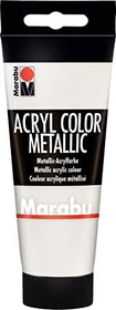 Marabu Acryl Color Acrylfarbe, weiß metallic, 100ml