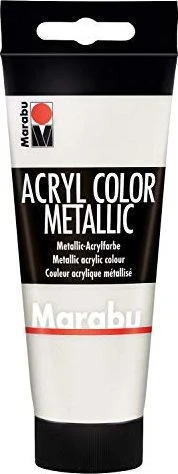 Marabu Acryl Color Acrylfarbe, weiß metallic, 100ml