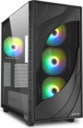 Sharkoon Rebel C80G RGB, schwarz, Glasfenster