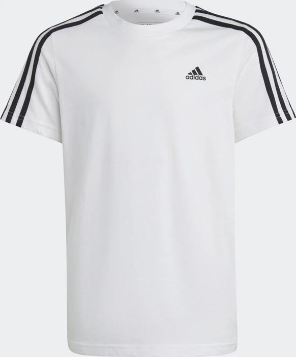 adidas Essentials 3-Streifen Cotton T-Shirt kurzarm weiß/schwarz (Junior)