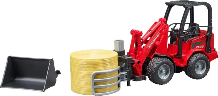 Bruder Profi-Serie Schäffer Hoflader mit Ballengreifzange + Ballen