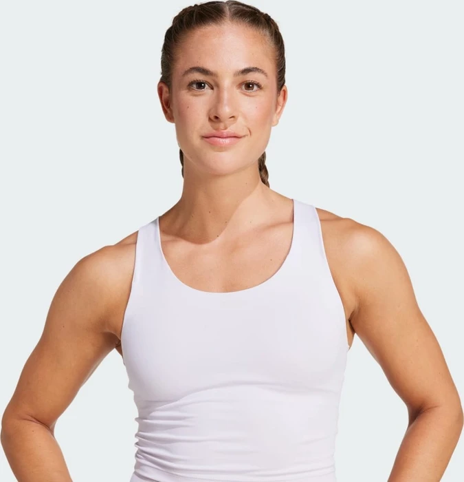 adidas All Me Medium-Support Long Line Bra Tanktop Sport-BH silver dawn (Damen)