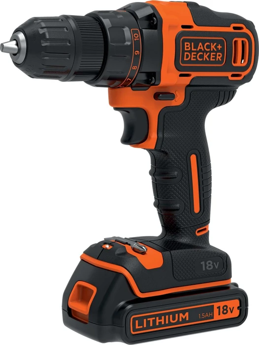 Black&Decker BDCDD186K Akku-Bohrschrauber inkl. Koffer + Akku 1.5Ah