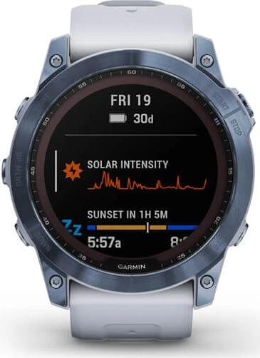 Garmin Fenix 7X Sapphire Solar blue dlc titan/whitestone