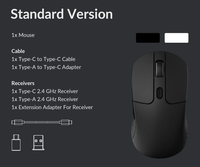Keychron M3 Wireless Mouse weiß, USB/Bluetooth