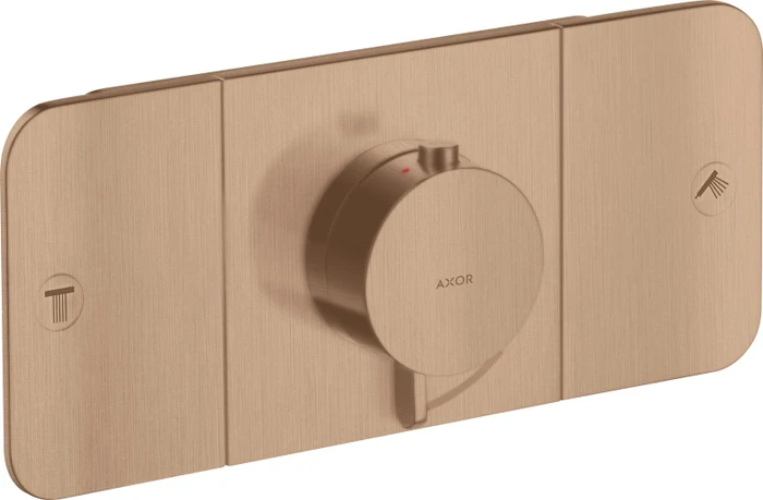 Hansgrohe Axor One Thermostat mit 2 Ventilen brushed red gold