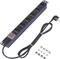 Sygonix 19" Aluminium Steckdosenleiste, 1HE, 6-fach, 230V, schwarz, 2m Vorschaubild