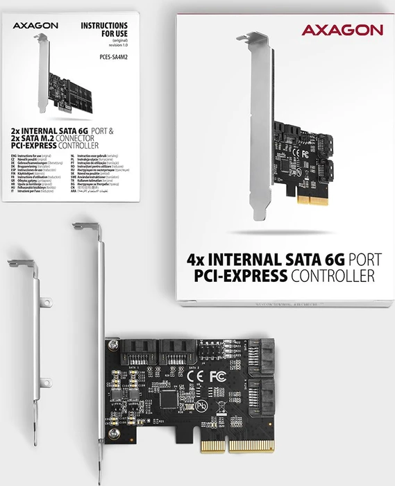 Axagon 4x SATA 6Gb/s, PCIe 3.0 x4