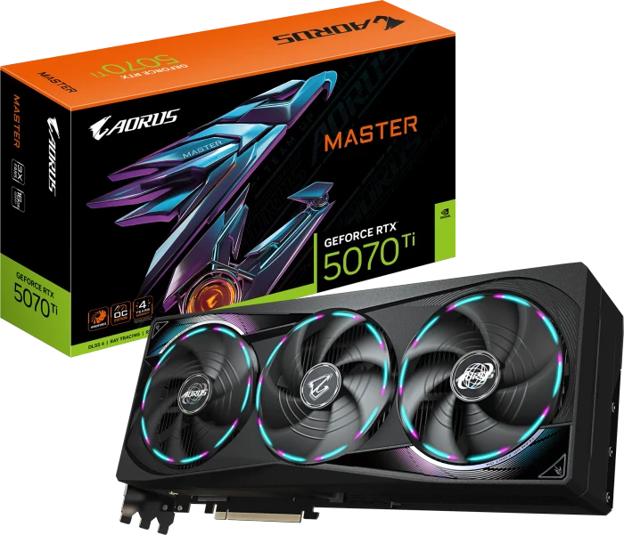 GIGABYTE AORUS GeForce RTX 5070 Ti Master 16G, 16GB GDDR7, HDMI, 3x DP