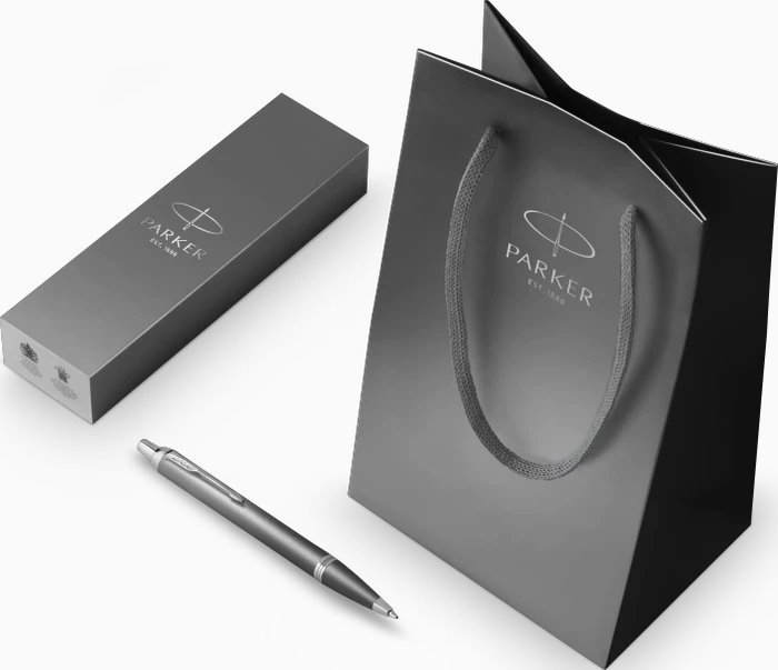 Parker IM Writing Rituals Kugelschreiber grau/chrome trim, Geschenkbox