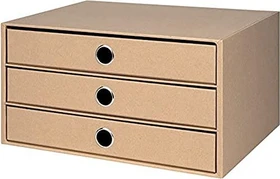 Rössler 3er Schubladenbox, 3 Schubladen, A4, kraft