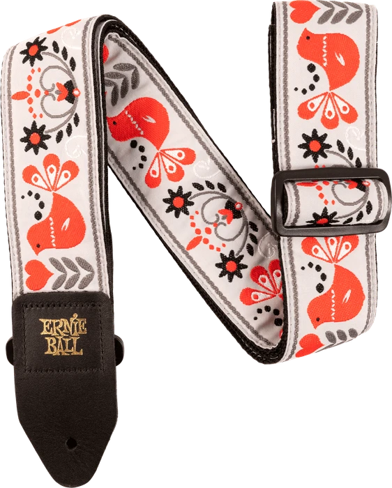 Ernie Ball Classic Jacquard Guitar Strap Red Bird Winter