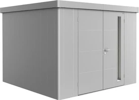 Biohort Neo 3C Gerätehaus mit Doppeltür silber-metallic