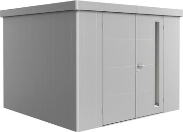 Biohort Neo 3C Gerätehaus mit Doppeltür silber-metallic