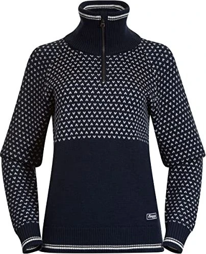 Bergans Alvdal Wool Half Zip Strickpullover navy/vanilla white (Damen)