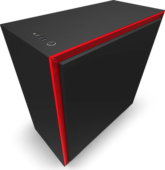 NZXT H710, schwarz/rot, Glasfenster