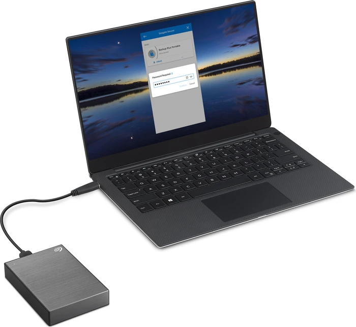 Seagate One Touch Portable HDD, Space Gray, 5TB, +Rescue, USB 3.0 Micro-B