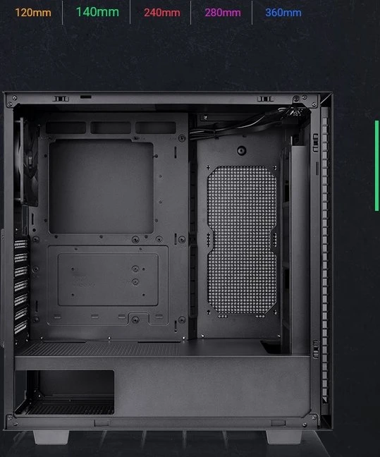 Thermaltake Divider 300 TG, schwarz, Glasfenster