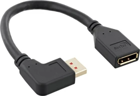 InLine DisplayPort 1.4 Verlängerungskabel 8K4K gewinkelt links schwarz, 0.15m