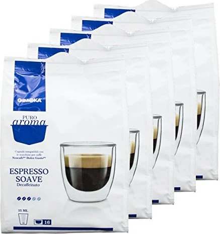 Nestlé Nescafe Dolce Gusto Decaffeinato Espresso Kaffeekapseln, 80 Stück (5x 16 Stück)