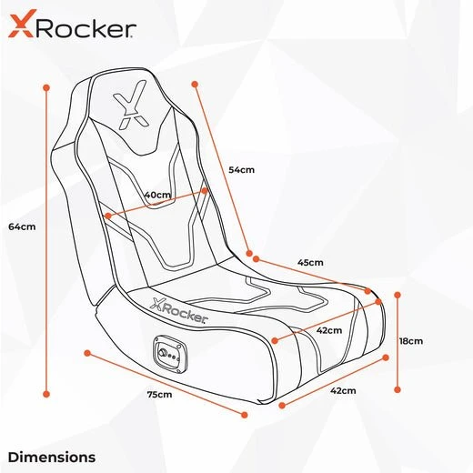 X Rocker Shadow 2.0 Audio Floor Rocker Gaming-Bodensessel für Kinder/Jugendliche, schwarz/gold