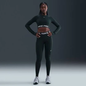 Nike Pro Leggings Hose lang seaweed/white (Damen)