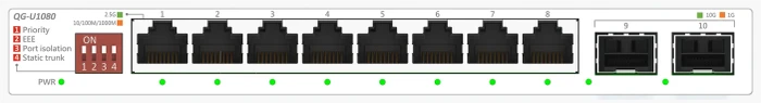 ASUS QG-U1080 Desktop 2.5G Switch, 8x RJ-45, 2x SFP+