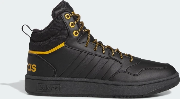 adidas Hoops 3.0 Mid Lifestyle Basketball Classic Fur Lining Winterized core black/preloved yellow
