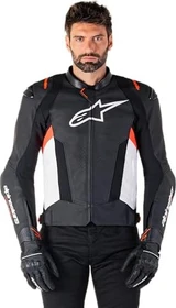 Alpinestars Missile V3 1-Teiler Motorrad Lederjacke schwarz/rot (verschiedene Größen)