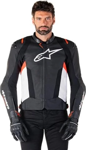 Alpinestars Missile V3 1-Teiler Motorrad Lederjacke schwarz/rot (verschiedene Größen)