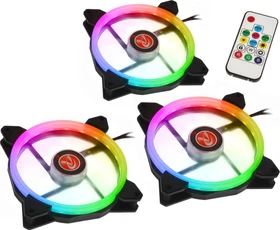 Raijintek Iris 14 Rainbow A-RGB, LED-Steuerung, Fernbedienung, 140mm, 3er-Pack (0R40B00115)
