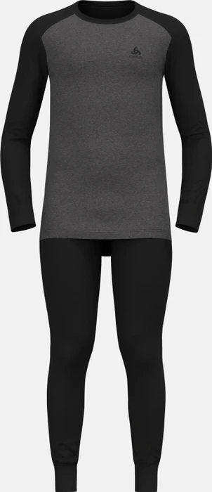 Odlo Active Warm Base Layer Set black/dark grey melange (Herren)