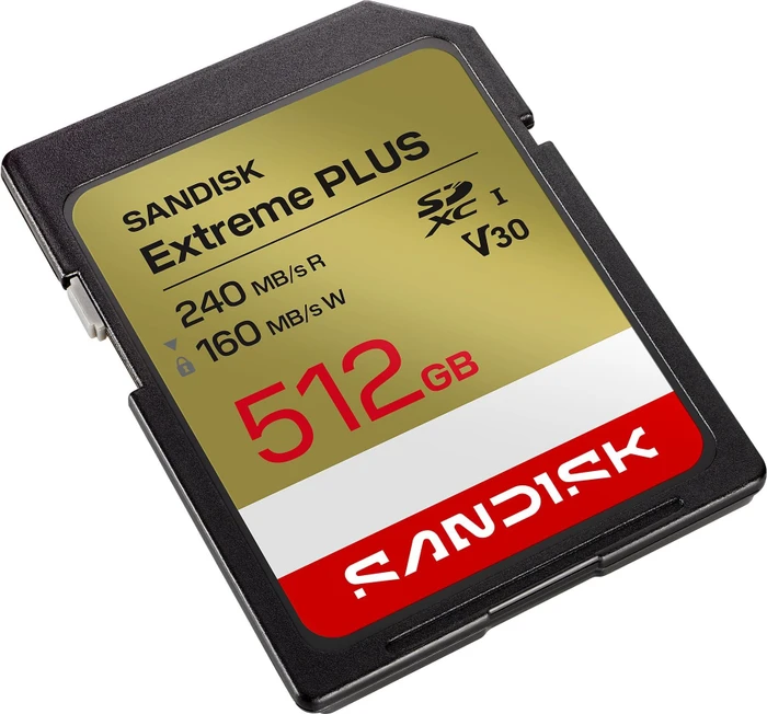 SanDisk Extreme PLUS R240/W160 512GB, UHS-I U3, Class 10