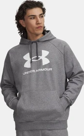 Under Armour Rival Fleece Logo Hoodie castlerock light heather/weiß (Herren)