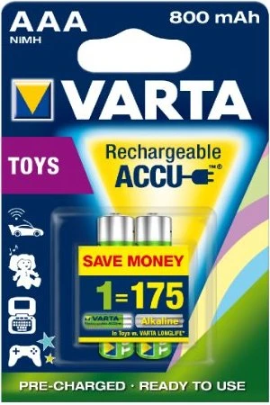 Varta Ready2Use Toys Accu Micro AAA NiMH 800mAh, 2er-Pack