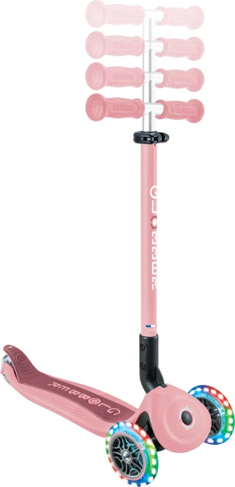 Globber Go Up Active Lights 360° Kickboard pale rosa