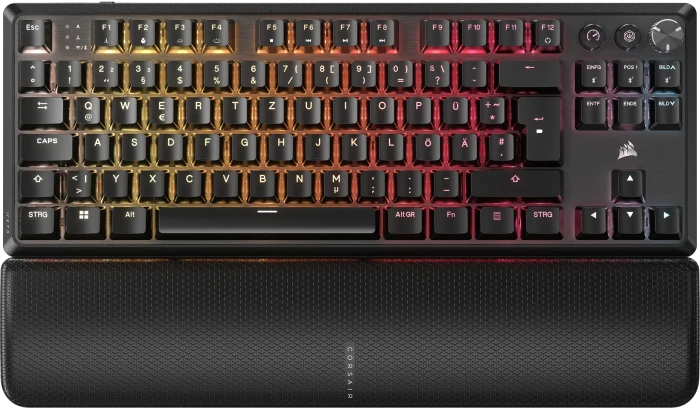 Corsair Gaming K70 CORE TKL WIRELESS RGB, schwarz, MLX RED V2, USB/Bluetooth, DE
