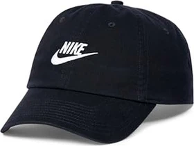 Nike Club unstrukturierte Futura Wash Kappe schwarz/weiß