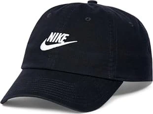 Nike Club unstrukturierte Futura Wash Kappe schwarz/weiß