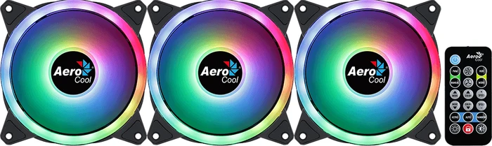 AeroCool Duo 12 Pro, LED-Steuerung, Fernbedienung, 120mm, 3er-Pack